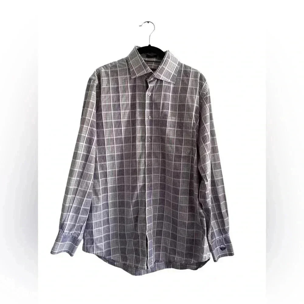 Peter Millar Shirt Men Size Large Button Down Long Sleeve Plaid